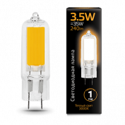 Лампа Gauss LED G4 AC220-240V 3.5W 240lm 3000K Glass 1/10/200