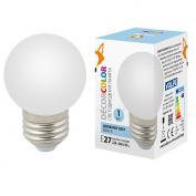 Лампа светодиодная LED-G45-1W/6000K/E27/FR/С декоративная светодиодная 