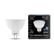 Лампа Gauss LED MR16 5W SMD AC220-240V 4100K CLEAR 1/10/100