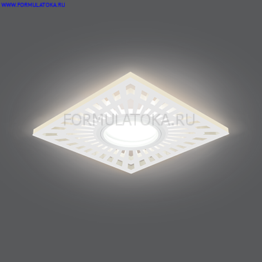 Св-к Backlight BL127 Квадрат/узор белый с LED подсв. Gu5.3 2700K (1/40шт)