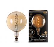 Лампа Gauss LED Vintage Filament G200 8W E27 200*300mm Golden 780lm 2400K 1/6