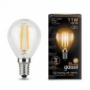 Лампа Gauss LED Filament Globe E14 11W 2700K 1/10/50