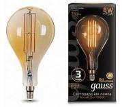 Лампа Gauss LED Vintage Filament A160 8W E27 160*300mm Golden 780lm 2400K 1/6