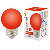 Лампа светодиодная LED-G45-1W/RED/E27/FR/С декоративная светодиодная 