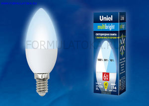 Лампа светодиодная LED-C37-6W/NW/E14/FR/MB PLM11WH «Свеча», матов.Серия Multibright Бел.св. 4000К