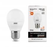 Лампа Gauss LED Elementary Globe 10W E27 3000K 1/10/100