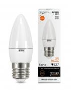 Лампа Gauss LED Elementary Candle матов.6W E27 2700K 1/10/50