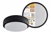 Св-к LED ДПП 2902 12Вт 990 лм 4000К IP65 чёрный круг160*48 мм с датчиком Народный 1/20