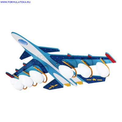 Светильник Kink Light БОМБАРДИРОВЩИК голубой w95*95 h20 6*E14+71*0.05W LED. С пультом ДУ