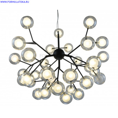 Люстра КАУКАС черная (белые плафоны) d72, h57, G4, 54W (led)